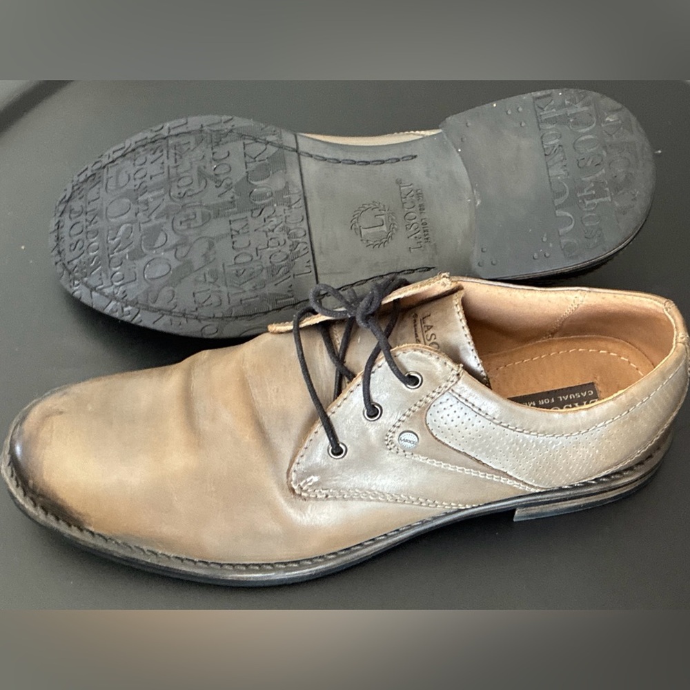 Lasocki Men’s Gray Leather Lace-Up Dress Shoes Size 9